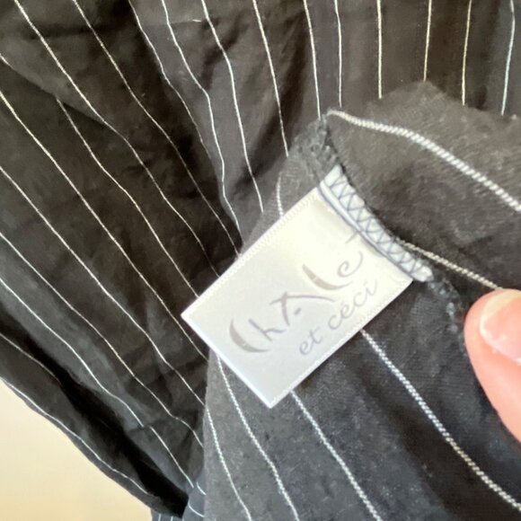 Black & White Striped Sleeveless Linen Dress By Chalet‎ et Cici - Picture 5 of 5